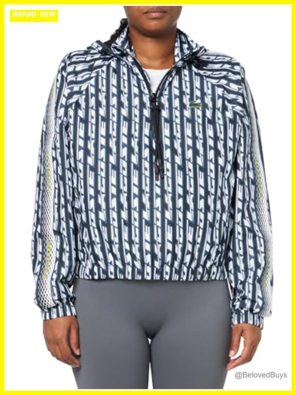 Oversized Hooded Track Jacket Light Nylon Mesh Lined Activewear